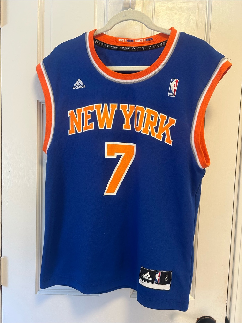 New York Knicks #7 Anthony Blue & Orange Basketball Jersey